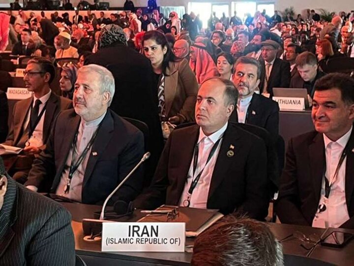 وزیر جهاد کشاورزی در ریاض سخنرانی میکند